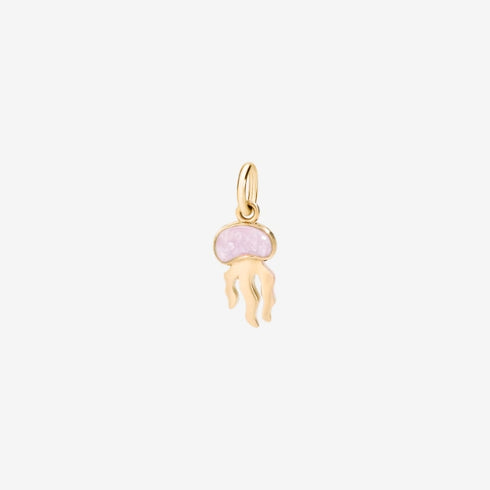 DoDo Medusa Charm DMC0021JELLYEPR9R – 9K Rose Gold with Lilac Pearlescent Enamel, Black Cord Included