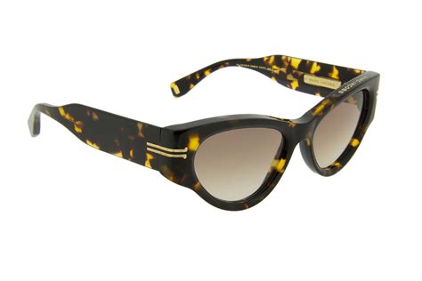 Lunettes de soleil œil de chat pour femme Marc Jacobs MJ 1045/S 086/HA - monture havane foncé, verres dégradés marron