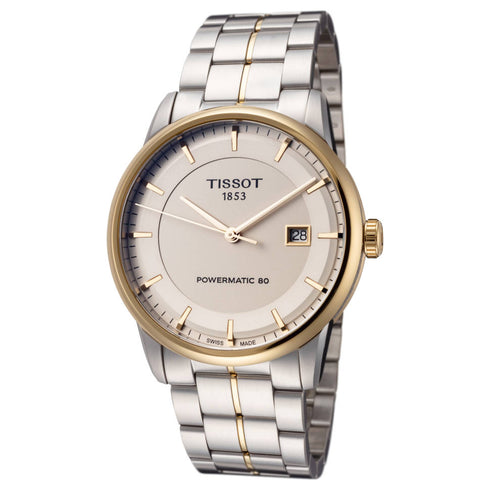 Tissot Luxury Automatic Men's Watch - Ivory Dial, Two-Tone Stainless Steel Bracelet