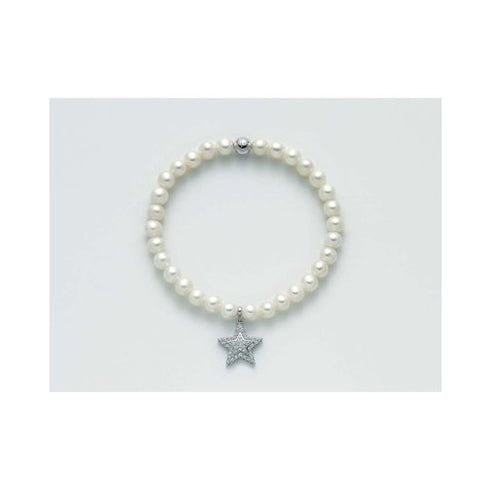 Miluna PBR2553-TPZ Bracciale da donna in perle con ciondolo a stella e topazi bianchi