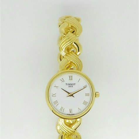 Tissot T-Gold T73.3.122.13 – 18K Yellow Gold Case and Bracelet, White Dial