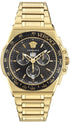 Orologio Versace Greca Extreme Chrono VE7H00623 Uomo - Acciaio inossidabile tonalità oro, quadrante nero, 45mm