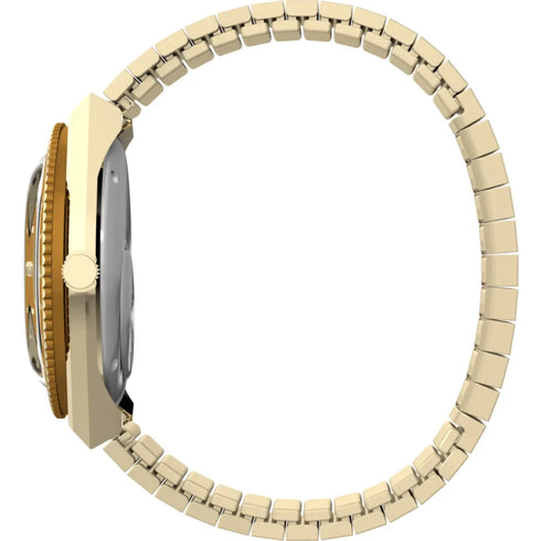 Timex Q TW2V92500 Women’s 36 mm Gold-Tone Brown Dial Expansion Band Watch