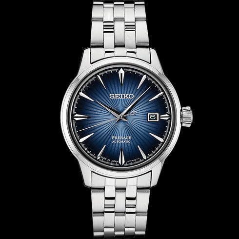 Seiko Presage SRPB41J1 "Blue Moon" Automatic Men's Watch - 40.5mm Stainless Steel, Blue Sunburst Dial