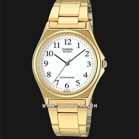 Casio LTP-1130N-7BRDF Damen Goldfarbene Analoguhr – Weißes Zifferblatt