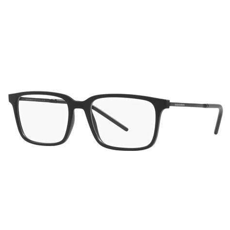 Dolce & Gabbana DG5099 2525 N 55 Men's Rectangular Eyeglasses - Matte Black Frame