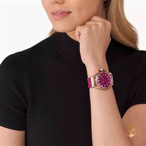 Michael Kors MK7441 Orologio Everest da donna - Tono oro rosa, quadrante rosa, cinturino in silicone