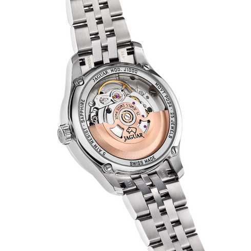 Jaguar Classic Automatic J1000/1 Damenuhr - Edelstahlgehäuse, Perlmutt-Zifferblatt, Saphirglas