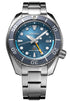 Seiko Prospex SFK001J1 Men's Solar GMT Diver's Watch - Blue Dial, Stainless Steel Bracelet