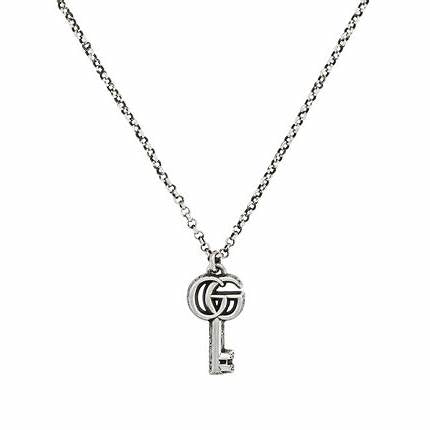 Gucci GG Marmont Sterling Silver Key Necklace (Model YBB627757001)