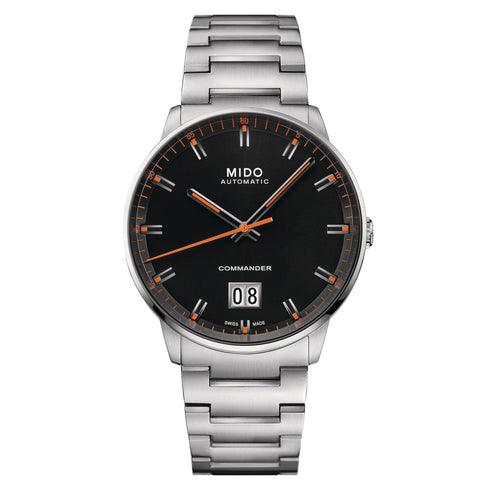 Mido Commander Big Date M021.626.11.051.00 Orologio automatico da uomo - Quadrante nero, bracciale in acciaio inossidabile