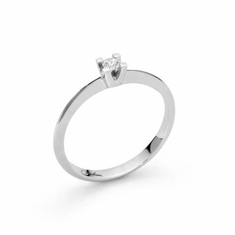 Miluna LID3265-008G7 Women's Solitaire Ring - 18K White Gold with 0.08ct Diamond