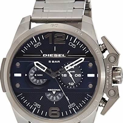 Diesel Ironside DZ4398 Herrenuhr - Blaues Zifferblatt, Gunmetal Edelstahlarmband