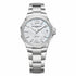 Baume & Mercier Riviera MOA10676 Orologio automatico da donna - Cassa in acciaio 33 mm, quadrante bianco madreperlato, lunetta con diamanti incastonati, bracciale in acciaio