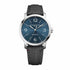 Baume & Mercier Classima MOA10708 Orologio automatico da uomo - Cassa in acciaio 42 mm, quadrante satinato blu pavone, motivo Chevron, doppio cinturino