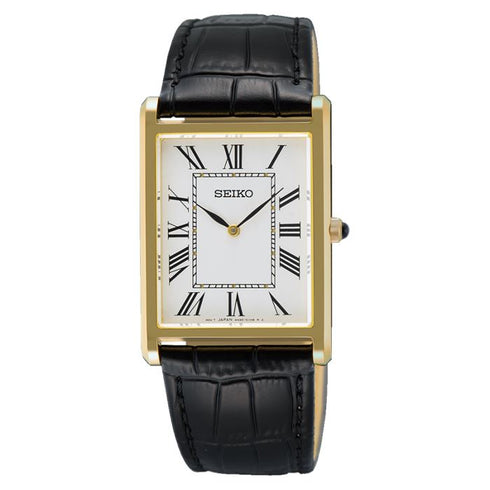 Seiko Classic SWR104P1 Men’s Quartz – White Dial, Rectangular Steel Case
