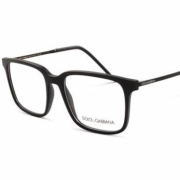 Dolce & Gabbana DG5099 2525 N 55 Men's Rectangular Eyeglasses - Matte Black Frame