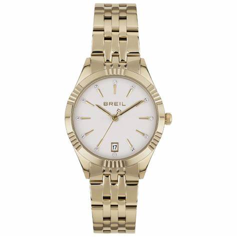 Breil Stand Out TW1994 Women's Quartz Watch - White Dial, Gold IP Stainless Steel Bracelet