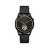 Bulova 98A322 Men's Automatic Watch – Black IP Case, Open Heart Dial, Leather Strap
