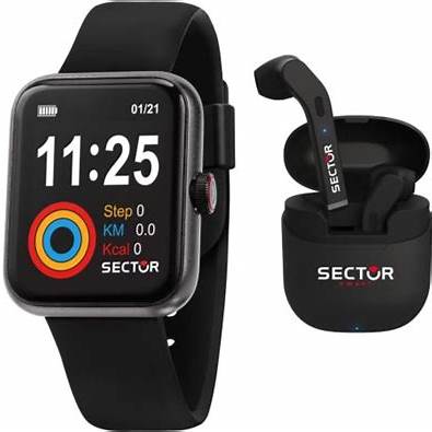 Sector S-03 R3251282008 Unisex Smartwatch Set – Black Aluminum Case, Silicone Strap