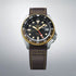 Seiko 5 Sports SSK036K1 Automatic GMT Men's Watch - Black Dial, Brown Leather Strap