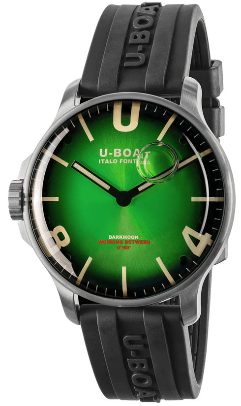 U - BOATU - Boat 8702/C Darkmoon 44mm Green Soleil Watch – SS Case, Swiss Quartz, Rubber StrapWATCHESEcecile