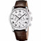 Jaguar Acamar J968/5 Men's Chronograph Watch – Stainless Steel Case, Silver Dial, Brown Leather Strap