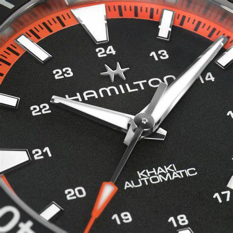 Hamilton Khaki Navy Scuba Auto H82395331 - Acciaio inossidabile 40 mm, quadrante nero, cinturino in gomma arancio mandarino