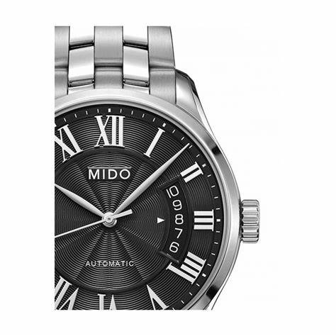 Mido Belluna II M0244071105300 Orologio automatico da uomo - Quadrante nero, bracciale argentato in acciaio inossidabile