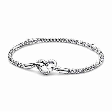 Pandora 592453C00-17 Bracciale a catena con borchie Moments - Argento, 17 cm