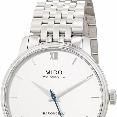 Mido Baroncelli Big Date M027.426.11.018.00 Orologio automatico da uomo - Quadrante bianco, bracciale in acciaio inossidabile