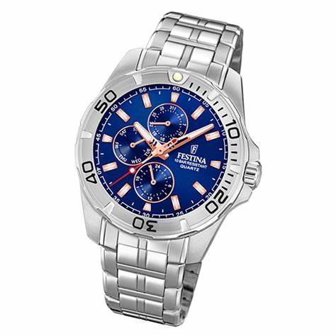 Festina F20445/5 Men’s Multifunction Watch – Blue Dial, Steel 43mm