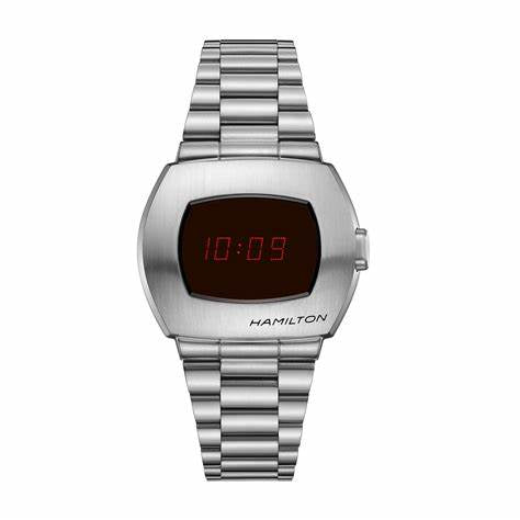Hamilton PSR Digital Quartz Men's Watch – Stainless Steel Case, Hybrid Display