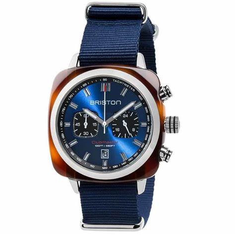 Briston Clubmaster Sport Chronograph 42mm Blaues Zifferblatt Uhr 17142-SA-TS-9-NNB