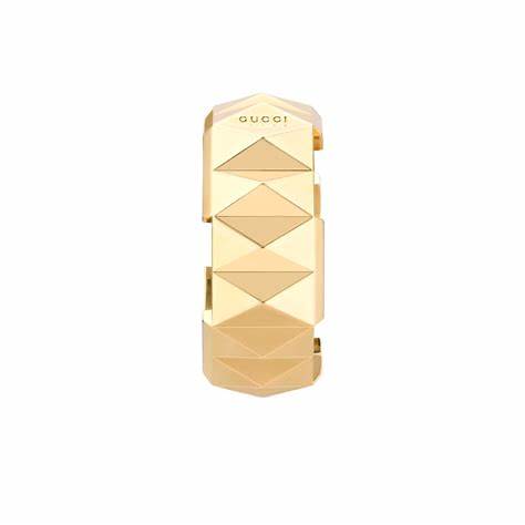 Gucci Link to Love 18ct Yellow Gold Studded Ring - Size 6