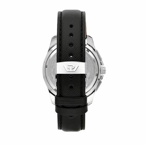 Philip Watch Amalfi R8271618002 Herren Chronograph - Edelstahlgehäuse, schwarzes Lederarmband