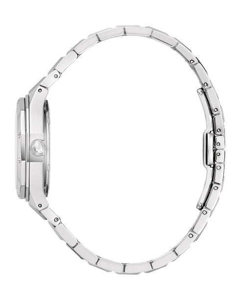 Bulova 96M170 Women's Watch – Silver Steel, Lilac Dial, Sapphire Crystal, 32mm