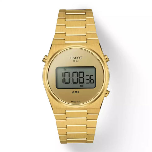 Tissot PRX Digital 35 mm T1372633302000 - Acero inoxidable con PVD dorado, pantalla digital