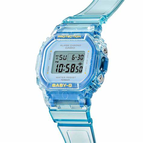 Casio Baby-G BGD-565SJ-2ER Women's Digital Watch - Transparent Blue Resin Band