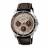 Reloj de hombre Casio MTP-1374L-7A1 - Esfera plateada, correas de cuero marrón