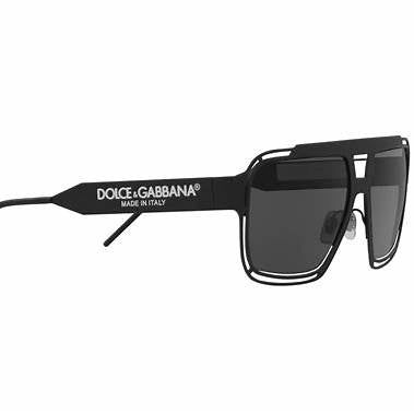 Lunettes de soleil Dolce & Gabbana DG2270 3276/87 pour homme - monture noir mat, verres gris foncé