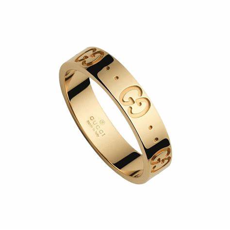 Gucci Icon 18ct Yellow Gold 4mm Band Ring - Size 6