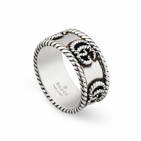 Gucci GG Marmont Sterling Silver 9mm Ring - Size 6