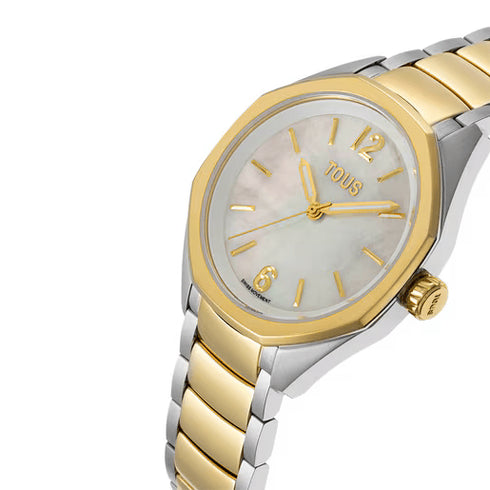 TOUSTOUS Now Lady Analog Watch 3000141400 - Two - Tone Steel Bracelet, Mother - of - Pearl DialWATCHESEcecile