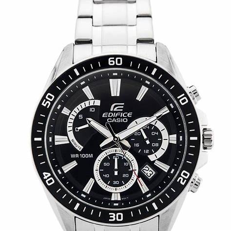 Casio Edifice EFR-552D-1AVUEF Men's Chronograph Watch – Black Dial, Stainless Steel Bracelet