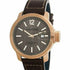 Nautica NAPSYD005 Men's Quartz Watch - Brown Dial, Rose Gold-Tone Case, Brown Leather Strap