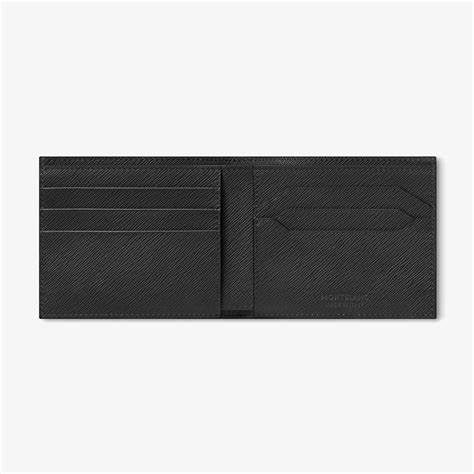 Montblanc Sartorial 130315 Portafoglio da uomo - Pelle saffiano nera, 6 scomparti per carte di credito