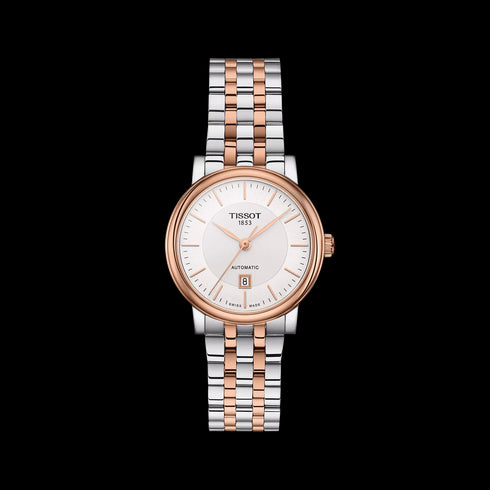 Tissot Carson Premium Automatic Lady T122.207.22.031.01 Orologio da donna, quadrante argento, bracciale in acciaio inossidabile bicolore