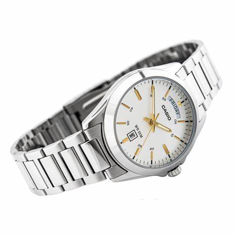 Orologio Casio MTP-1370D-7A2VDF Uomo - Quadrante bianco, cinturino in acciaio inossidabile