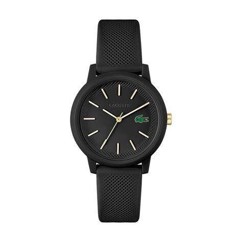 Lacoste 2001212 Women's Watch - Black Silicone Strap, Black Dial, 36mm